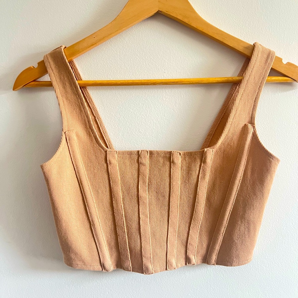 FOREVER 21 Peach Nude "ribbed" crop top